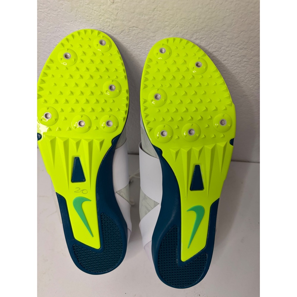Nike Air Zoom PV Elite Pole Vault Spikes White Teal Volt Mens 10 - Picture 7 of 8